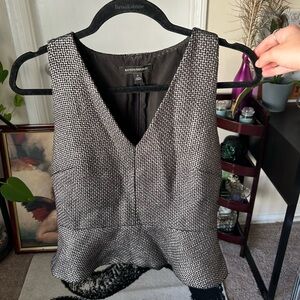 Banana Republic Black and White Peplum Tank Top